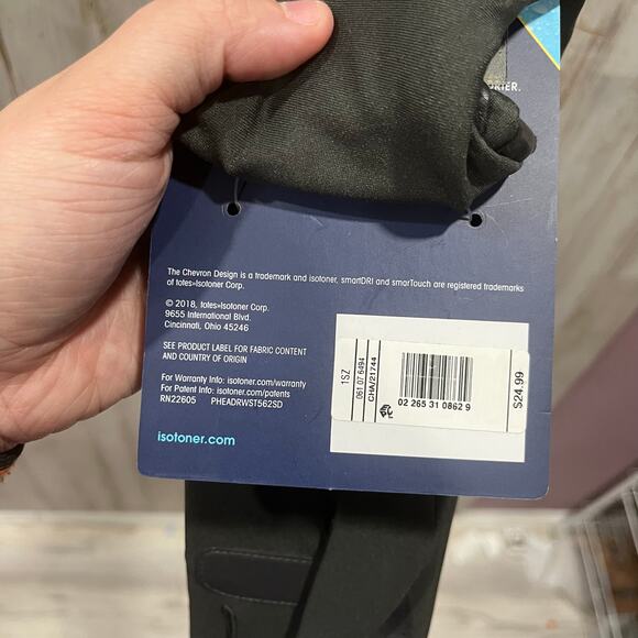 NEW ISOTONER women’s smartdri chevron stretch touchscreen gloves Black One Size - Picture 4 of 5